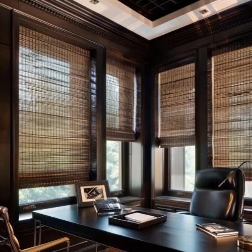 Elite Cordless Woven Wood Shades - Brown